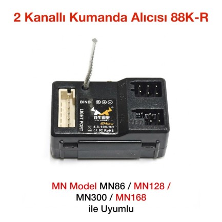 MN Model MN78/MN86/MN90/MN91/MN128/MN168/MN82/MN98 V2/MN99S V2 2 Kanallı Kumanda Alıcısı 88K-R
