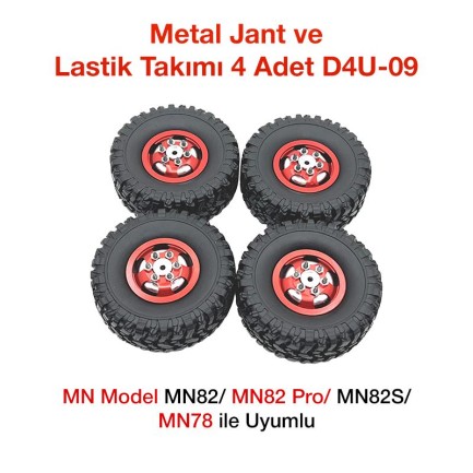 MN Model MN82/82 Pro/MN82S/MN78 Metal Jant ve Lastik Takımı 4 Adet D4U-09