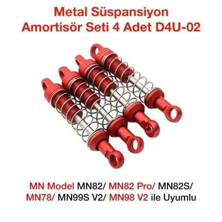 MN Model MN82/MN82 Pro/MN82S/MN78/MN99S V2/MN98 V2 İçin Metal Süspansiyon Amortisör Seti 4 Adet D4U-02