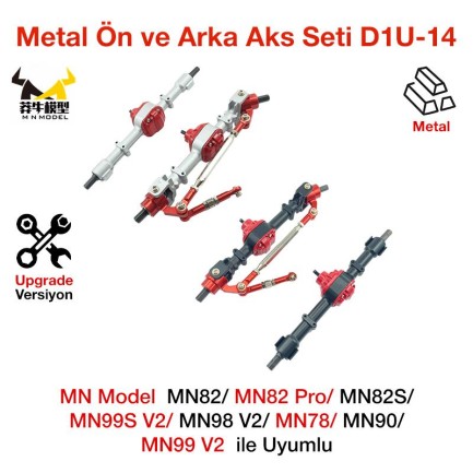 MN Model MN82/MN82 Pro/MN82S/MN99S V2/MN98 V2/MN78/MN90/MN99 V2 İçin Metal Ön ve Arka Aks Seti D1U-14