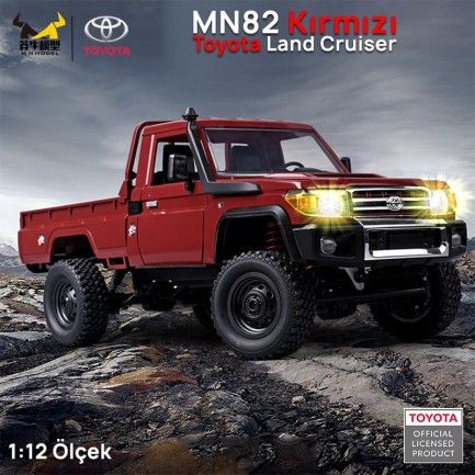 MN Model MN82 1/12 Toyota Land Cruiser LC79 4WD RC Model Crawler Offroad Uzaktan Kumandalı Araba Truck RTR Lisanslı Kırmızı+Dahili Işık Seti MN-82