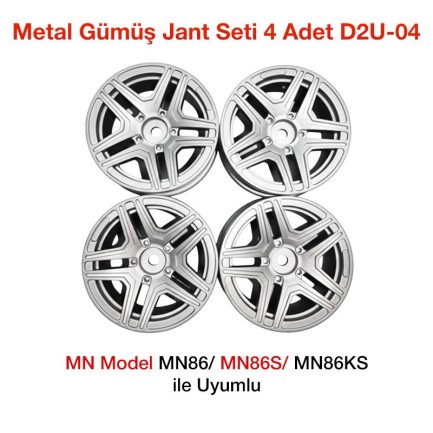 MN Model MN86/MN86S/MN86KS Metal Gümüş Jant Seti 4 Adet D2U-04