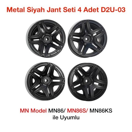 MN Model MN86/MN86S/MN86KS Metal Siyah Jant Seti 4 Adet D2U-03